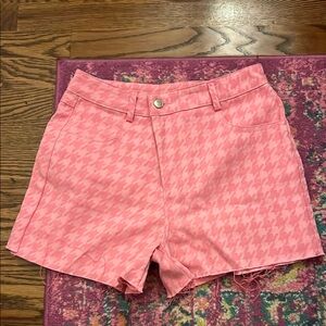 Pink Houndstooth Women's Shorts